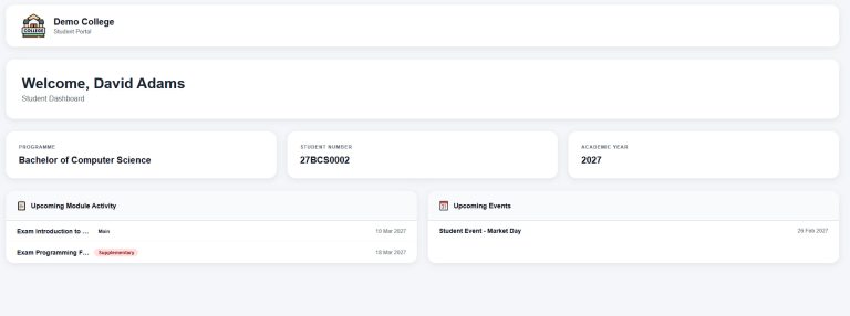 1. Student Portal - Dashboard
