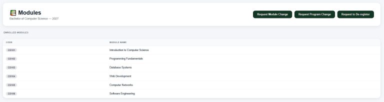 4. Student Portal - Module Page