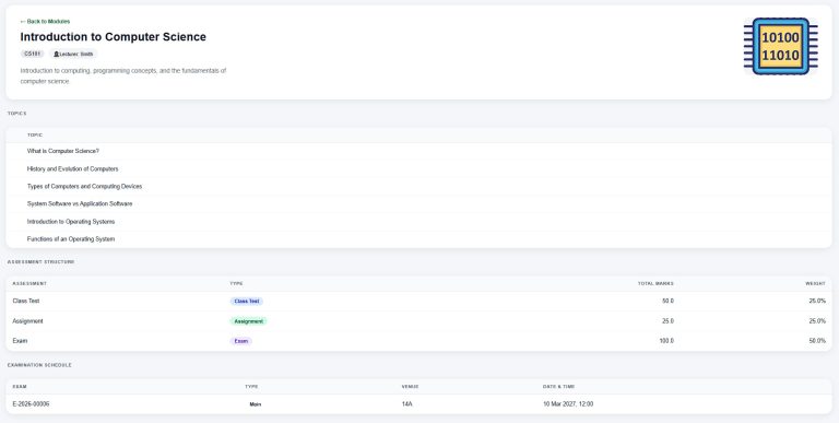 5. Student Portal - Opened Module